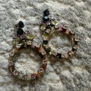 Betsey Johnson Colorful Crystal Hoop Earrings
